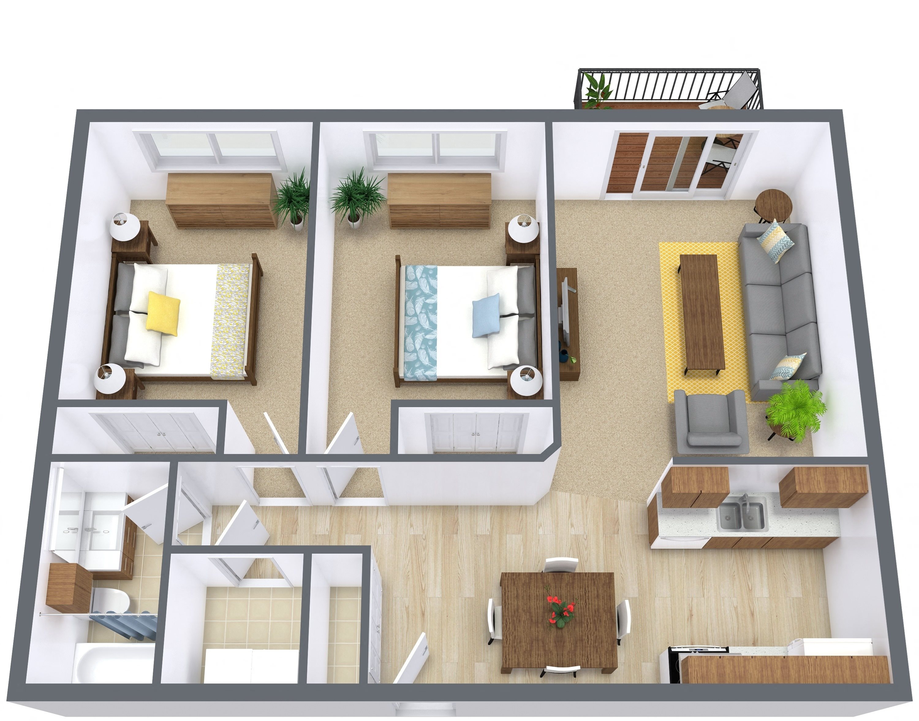 Parkside Apartments | Two Bedroom | Plan 21B Parkside Apartments | Two Bedroom | Plan 21B